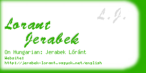 lorant jerabek business card